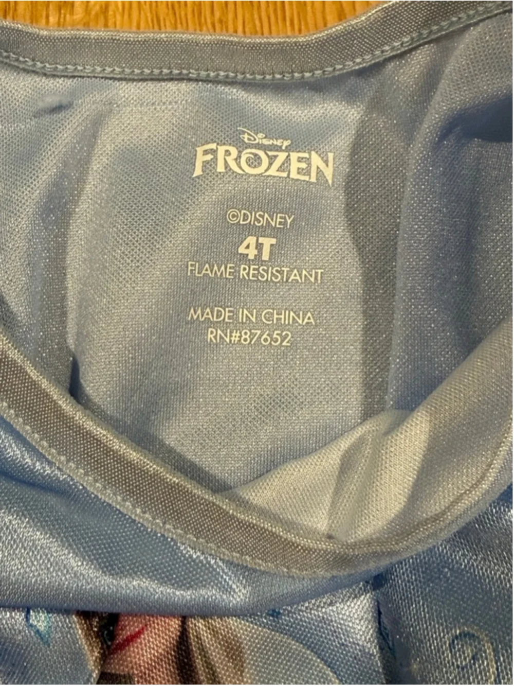 Girls Disney Frozen Elsa Costume Dress Blue Silver One Size - Picture 3 of 7
